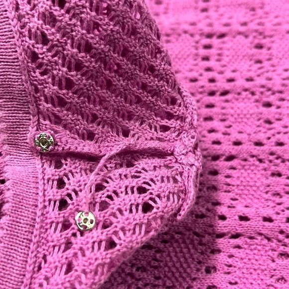 Lilly Pulitzer “Paula” Resort Beach Crochet Fuchsia Travel Dress/Cover Up SZ M - Picture 8 of 14